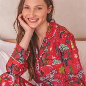 Printfresh Ruby Antelopes Forest long sleeve pajama shirt Sz S EUC/NWOT
